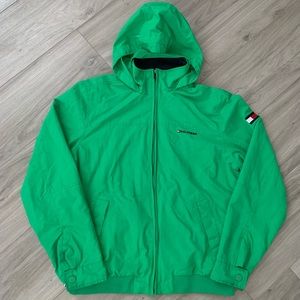 Tommy Hilfiger Green Coat Full Zip Heavy Winter Rain Coat Jacket Men's Size M